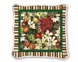 Magnolia Poinsettia Tapestry Throw Pillow